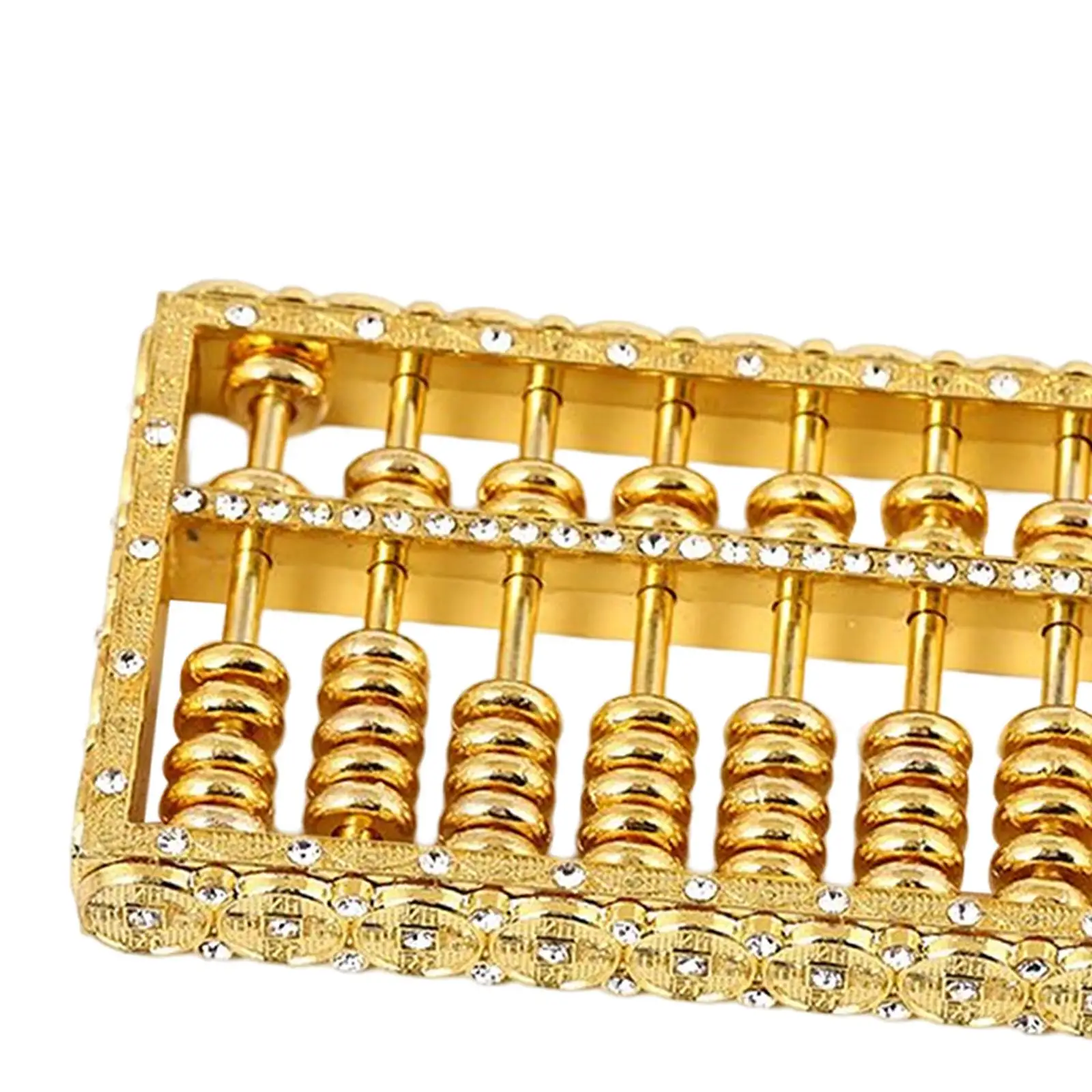 Alloy Abacus Decoration Counting Frame Craft Ancient China Maths Learning Educational Toy Desktop Ornament for Room Office Shelf