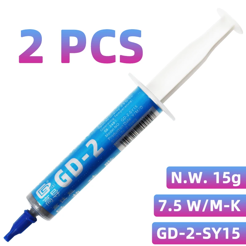 GD-2 Koelpasta Processor Vet Compound Siliconen 1/3/7/15/30g 7.5 W/M-K Voor CPU GPU Printer Koellichaam Koeling Koeler SY30