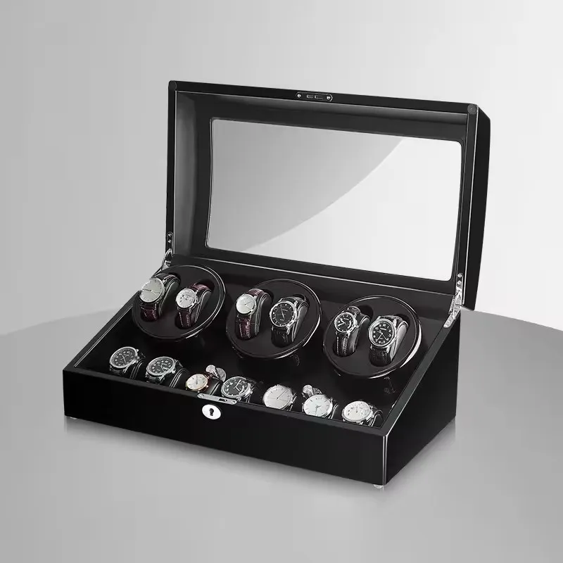 Luxury Fashionable Watches Display Box That Rotatable Watch Winder Box with LED with Lock 13 Slot Watch Box 7+6 Watch Winder Box