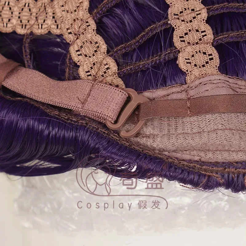 QQ 123New ×HUNTER 액션 피규어 키체인 레드 혼합 퍼플 컬러 히소카 영화 TV 코스프레 열 합성 섬유 헤어 가발