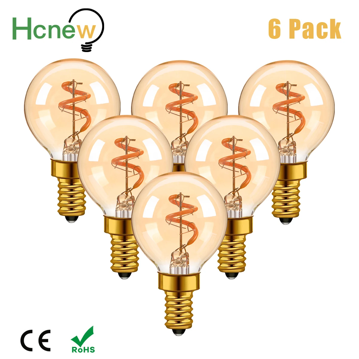 Edison G40 Led Bulbs 1.5W 220V Light Bulb E14 Warm White Vintage Replaceable Chandelier Indoor Dimmable Spiral Filament Lamp