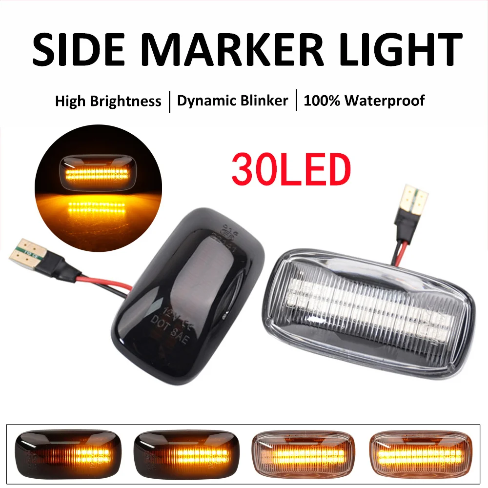 

For Nissan Maxima Almera for Pulsar N15 Cefiro A32 1995-2000 Side Marker Repeater Light Dynamic Amber Turn Signal Lights Lamp