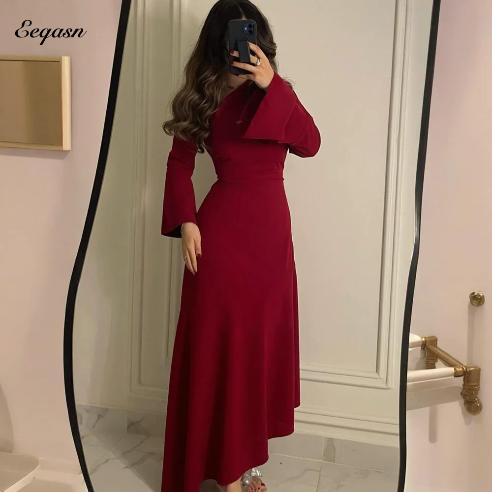 Customized Fashion Sexy Jersey Long Sleeves Sheath Long Dresses Bespoke Occasion Dress Formal Evening Sizes Available
