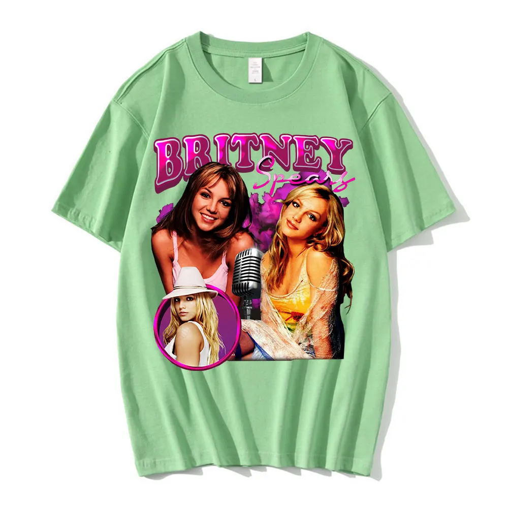 90S Britney Spears Beautiful Photo Graphics Print T-shirt Fashion Funny Hip Hop Oversized T Shirt Short Sleeve Harajuku Tees Top