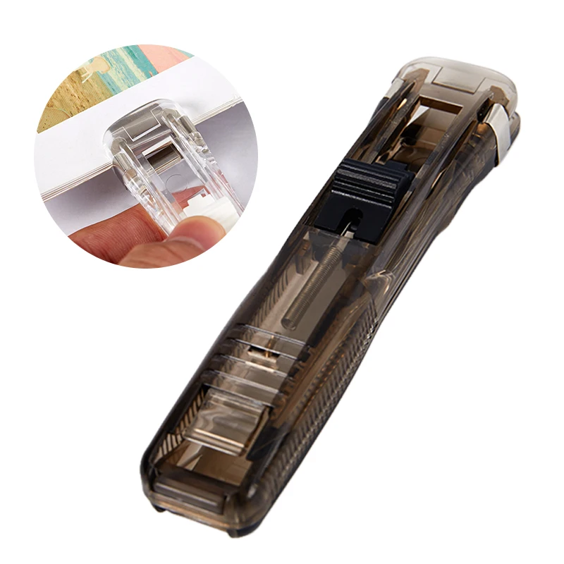 Hand Paper Clipper Metal Stapler Paper Clips For Document Binding Stationery