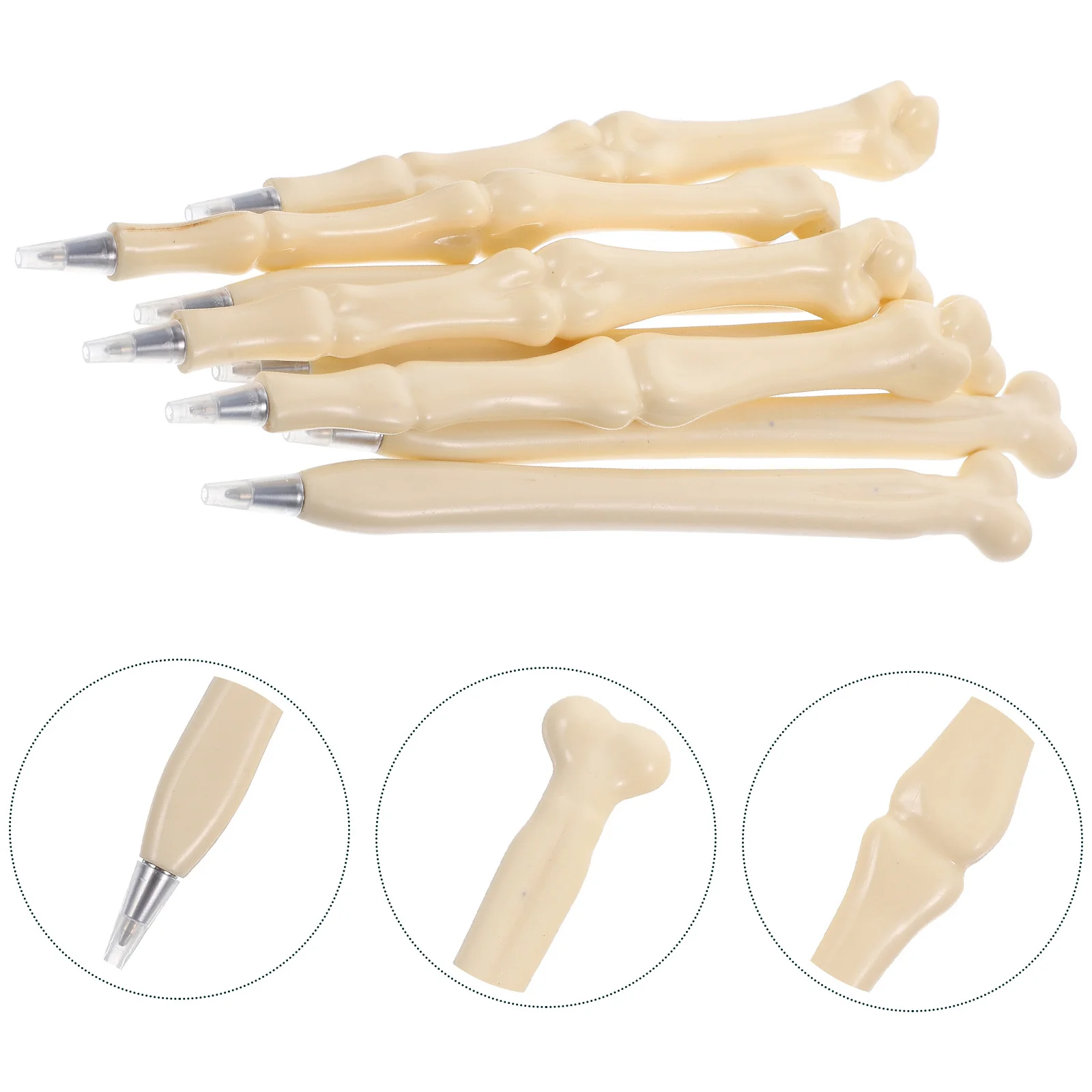 

8pcs Bone-Shaped Ballpoint Pens Realistic Design Smooth Writing Portable Pen For Students Office Party Festival Gift Goth