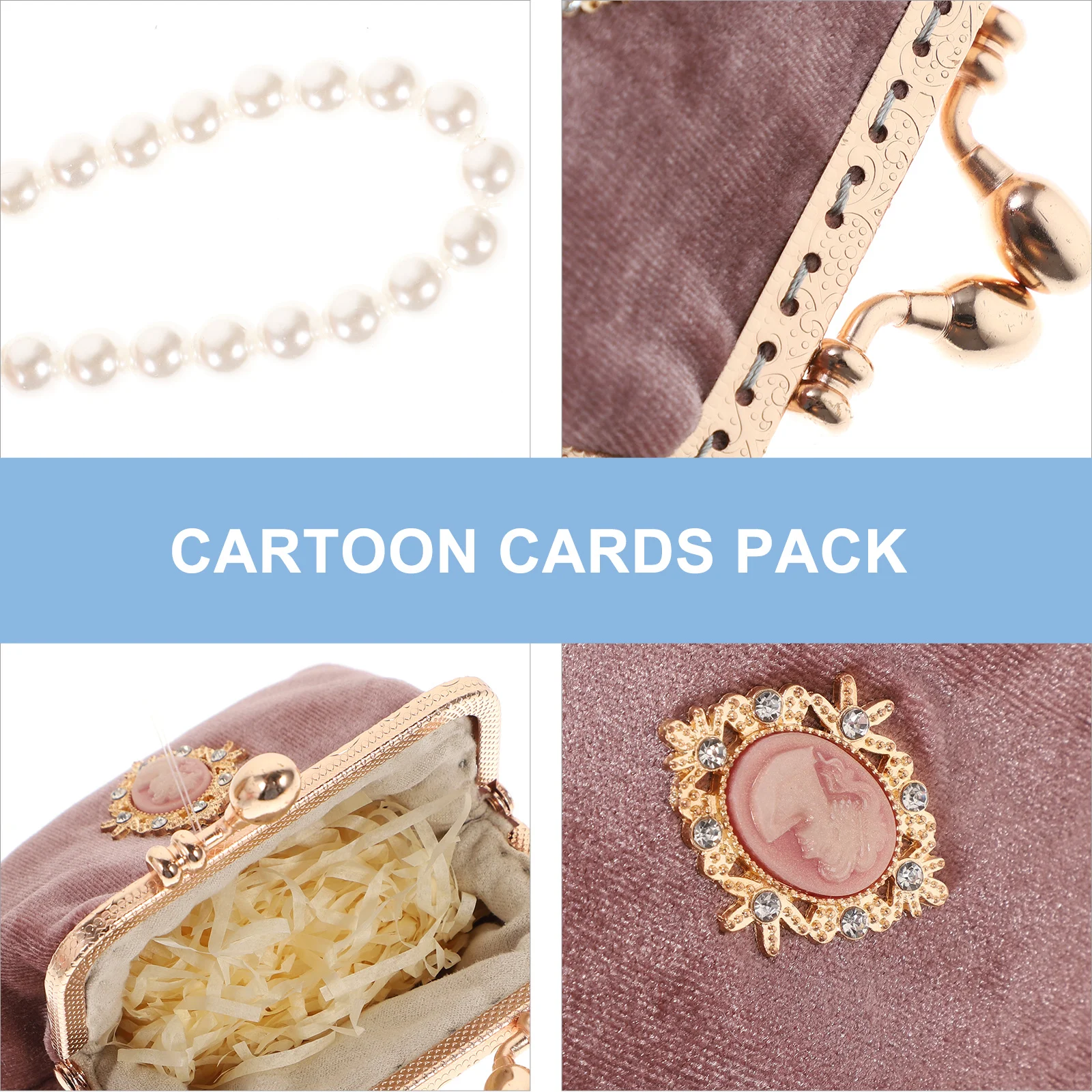 Style Coin Purse Portable Small Wallet For Women Vintage Change Bag Portable Small Wallet Lovely Pouch Pink