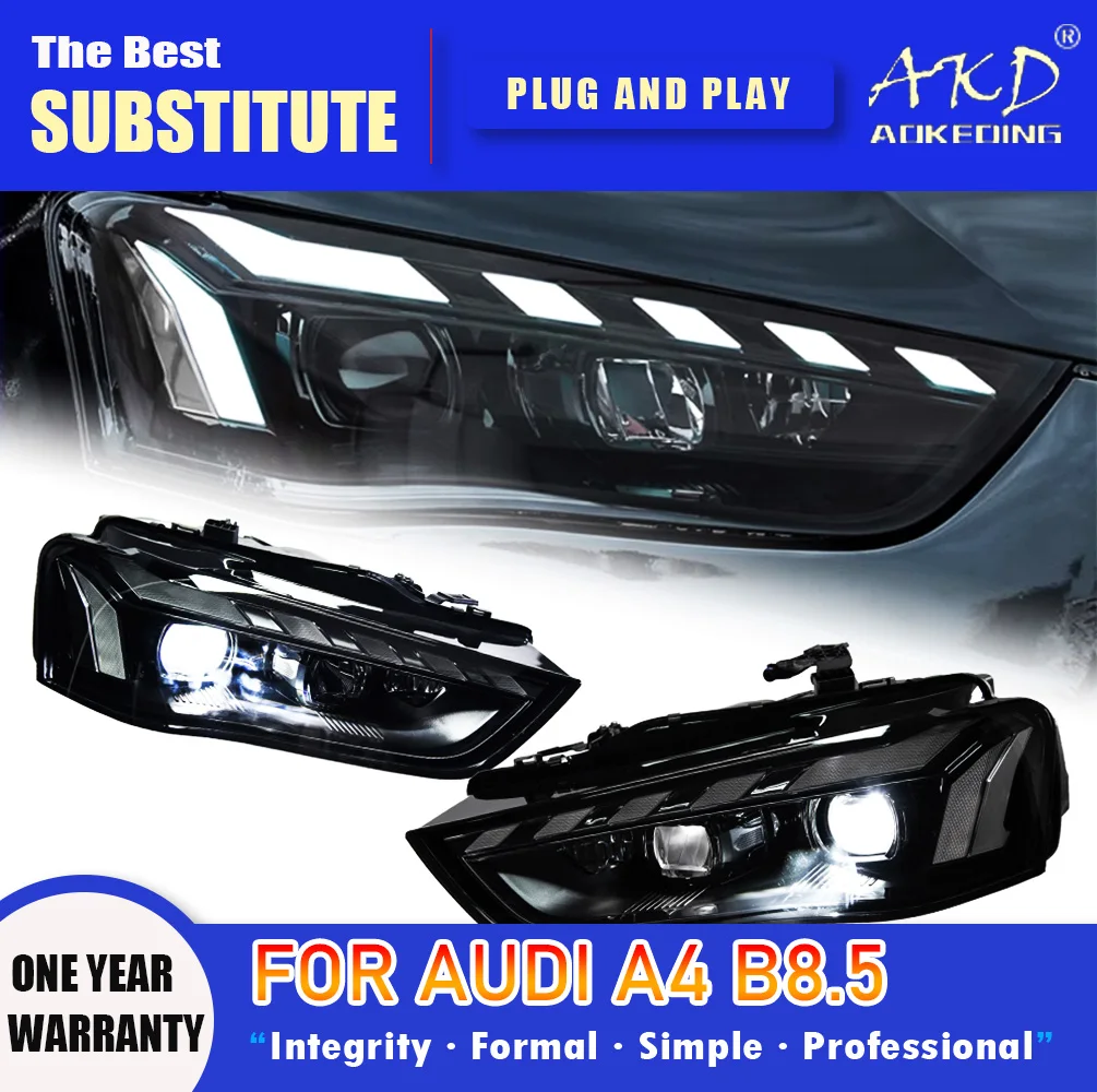 

AKD Head Lamp for Audi A4 B8.5 LED Headlight 2013-2016 Headlights A4L S4 DRL Turn Signal High Beam Angel Eye Projector Lens