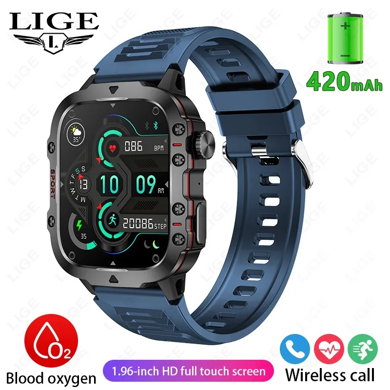 LIGE Smart Watch with AI Voice Assistant and 1.96'' HD Screen