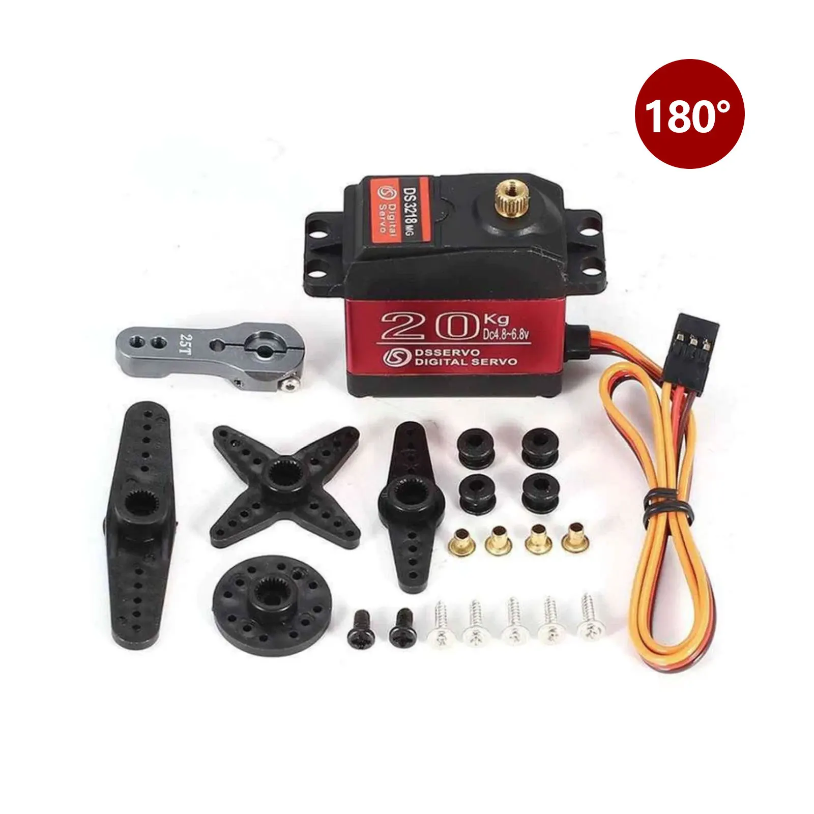 

20KG DS3218MG Waterproof Digital Servo Full Metal Gear High Torque 180°/270° for RC Car Truck Robot Boat
