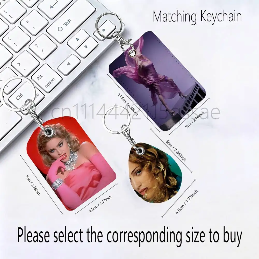Confessions M-MadonnaS Singer Leather Keychain Card Holder For Airtag & Access Cards Modern Bus Pass