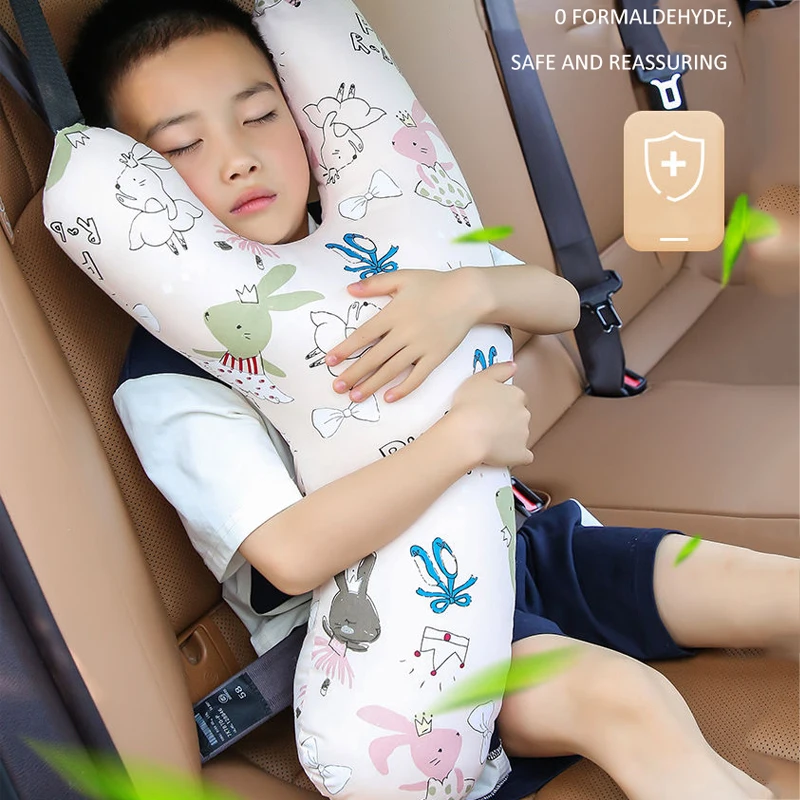 CuteY Shape Kids Travel Safety Pillow Car Seat Neck Pillow Car Sleep Long Distance Travel Pillow Head Pillow Support Kids Adults