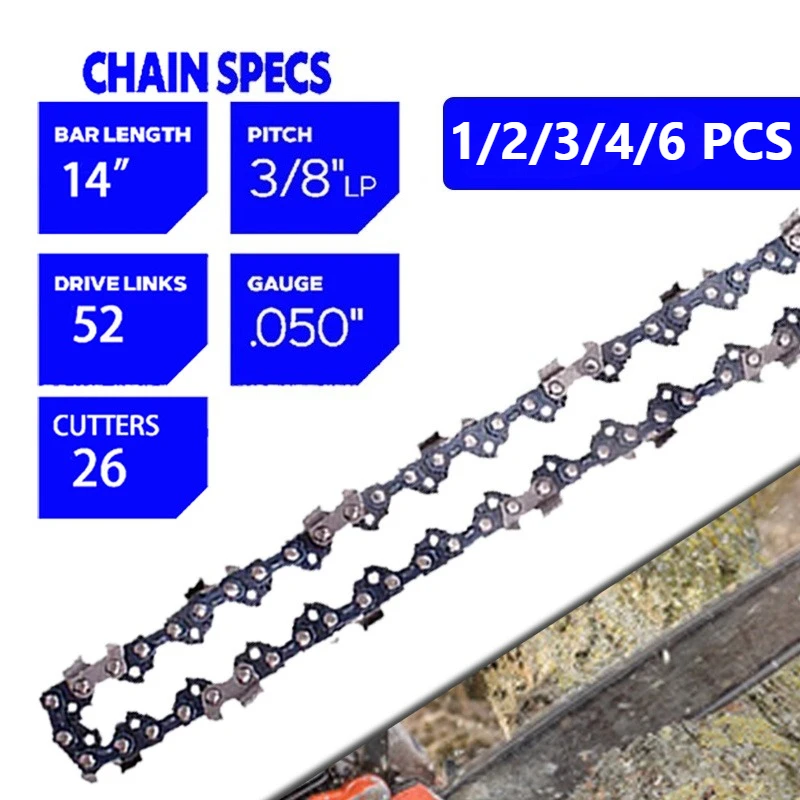 1/2/3/4/6 PCS 14 Inch Pole Saw Chainsaw Chain 3/8