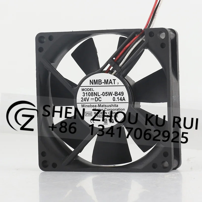 New NMB 8020 24V 0.14A 8CM 3-wire detection and alarm 80X80X20MM variable frequency unit silent fan 3108NL-05W-B49 cooling fan