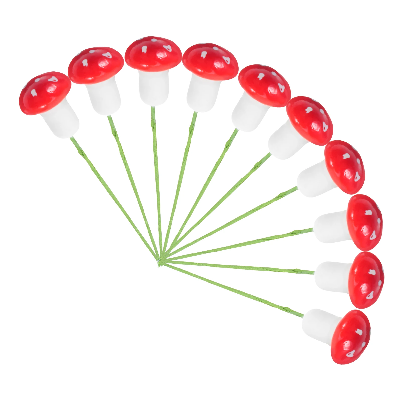 

10 Pcs Mini Simulated Mushrooms Bonsai Decor Micro Landscape Flower Pot Decorations Cute Iron Wire Plant Pot Ornaments