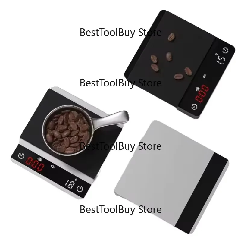 

2025 Digital Coffee Scale with Timer, 3kg/0.1g Espresso Scale Digital Kitchen Scale with Tare Function, LED Display