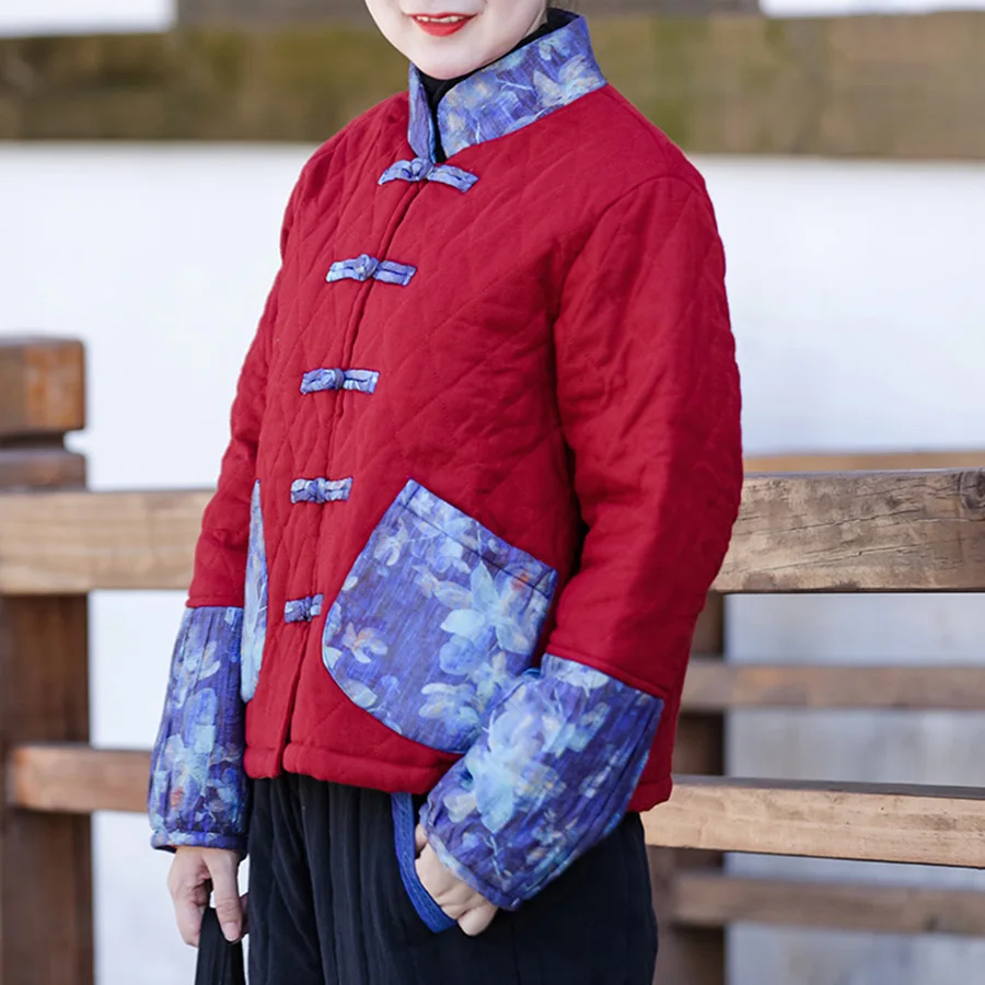 

LZJNs Short Padded Jacket In New Chinese Style For Women Winter 2025 Ethnic Design Thickened Version Slim Look