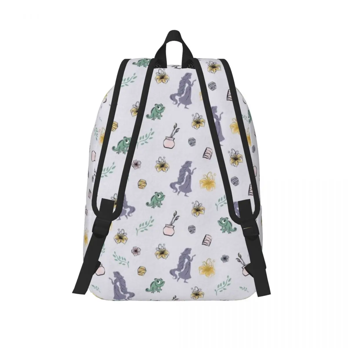 Zaini di tela di cartone animato divertente Rapunzel aggrovigliati personalizzati per uomo donna College School studenti Bookbag adatto a borse per