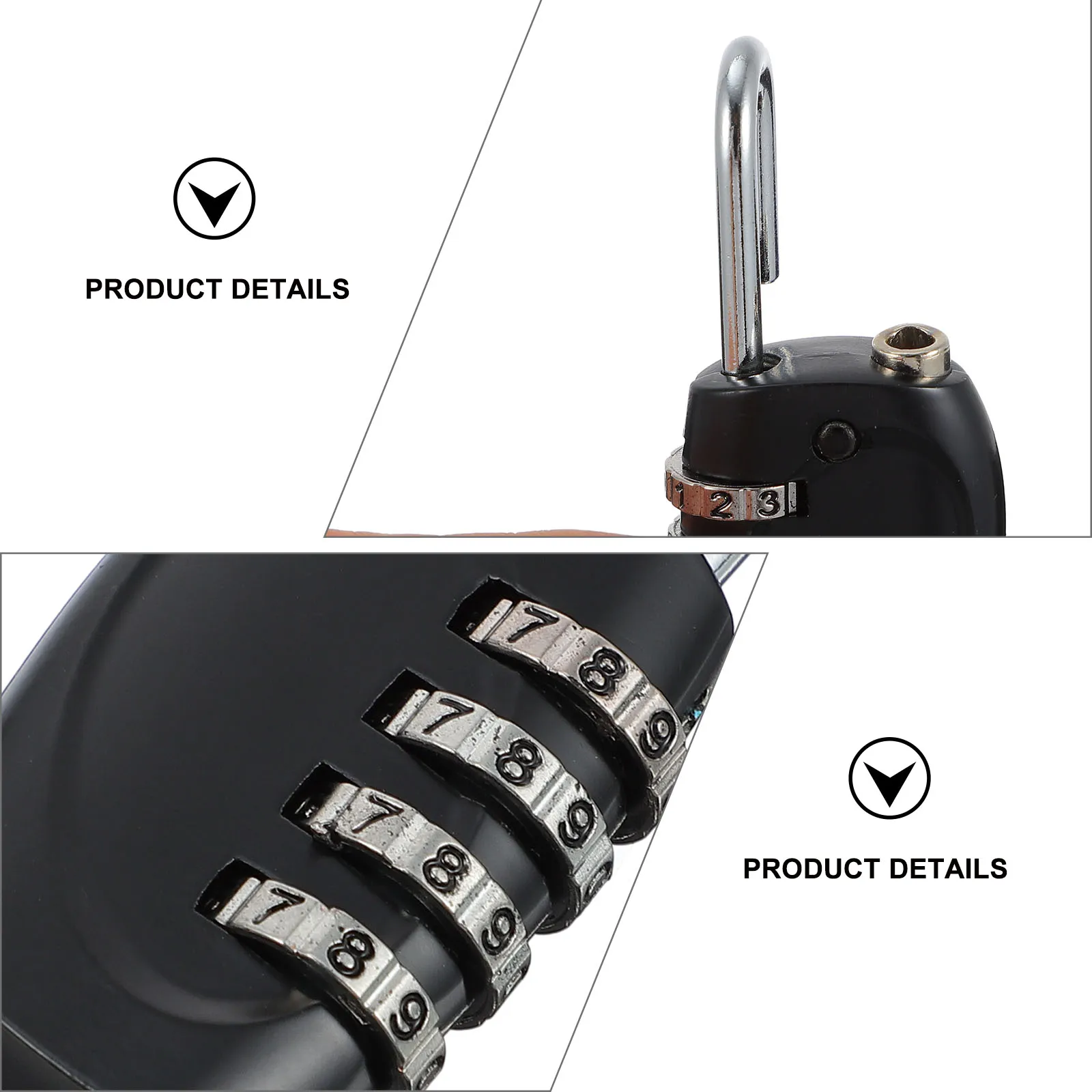 

2pcs Password Lock Zinc Alloy 4- Luggage Suitcase Padlock Durable Keyless Cabinet Door Storage Locker Travel Security