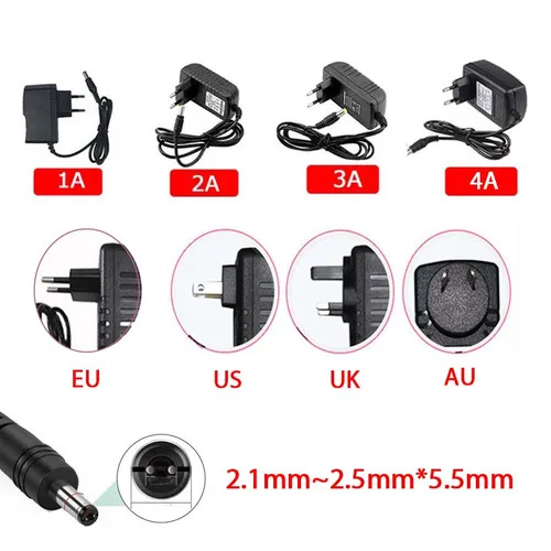 Imagen 2 del producto Transformador de iluminación AC 110V ~ 220V a DC 12V fuente de alimentación conmutada 1A 2A 3A 5A 6A 8A 10A adaptador de corriente para cámara de luz LED