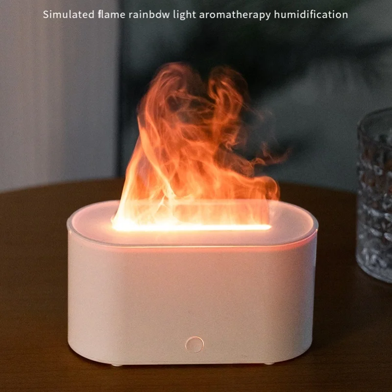 Colorful Flame Aromatherapy Diffuser 130mL Air Humidifier 7 Flame Colors Quiet Essential Oil Diffuser For Home Office USB