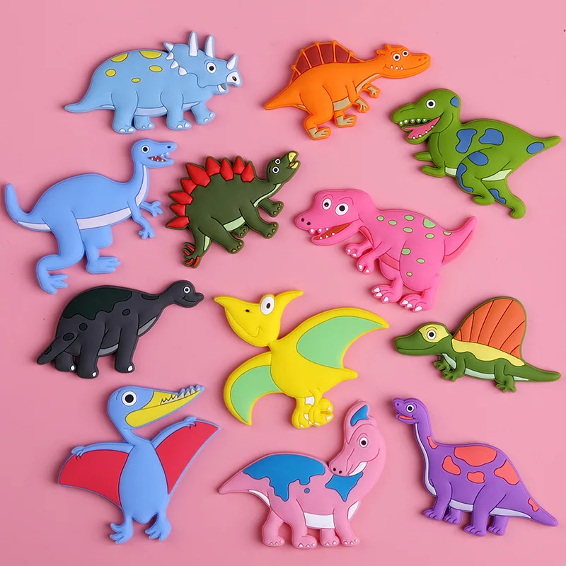 12Pcs/Set Cartoon PVC Fridge Magnets for Children Creative Dinosaur Animal Magnets for Kids Magnetic Magnets for Refrigerator