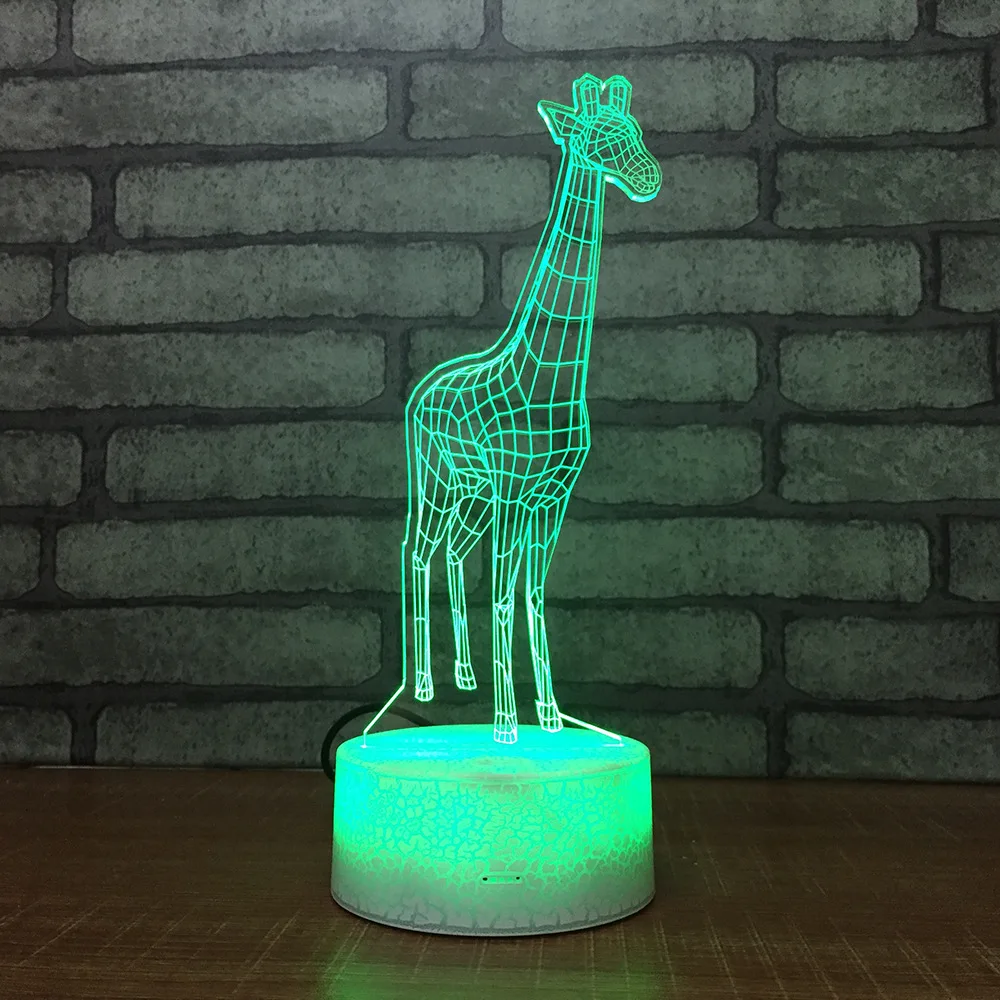 Petites Veilleuses 3D en Forme de Girafe de Dessin Animé, Jouets Shoes pour Enfant, Lampe de oral et Décorative, USB, Nouvelle Collection