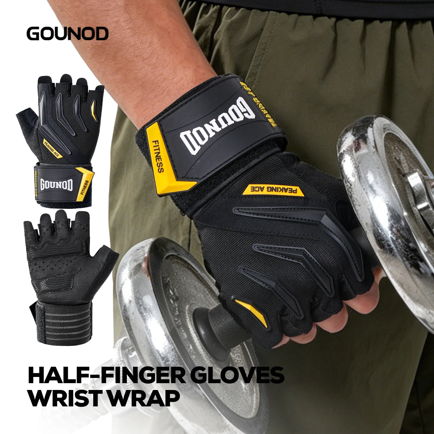GOUNOD Fitness Gloves Durable Sturdy Perfect Gym Training Strength Training  Enhance Grip Strength Convenient Carry