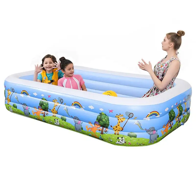 

Inflatable Pool For Kids Foldable Blow Up Pool For Outdoor Space-Saving Swimming Pool For Family Thickened Inflatable Pool For