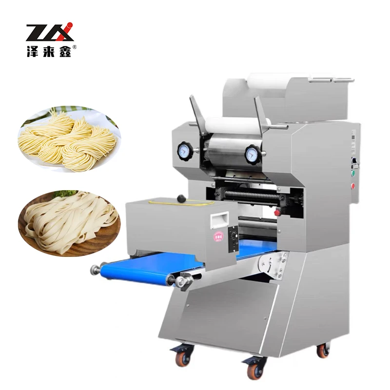 Stainless Steel Automatic Motor Fresh Noodle Machine For Lamian Udon Noodles And Dough Pressing 1500W 80-100kg/h Capacity