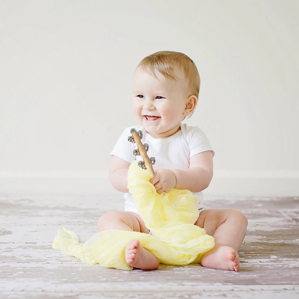 6 pezzi sonaglio in legno giocattoli per bambini mano liscia di piccole dimensioni senso dell'udito interesse musicale