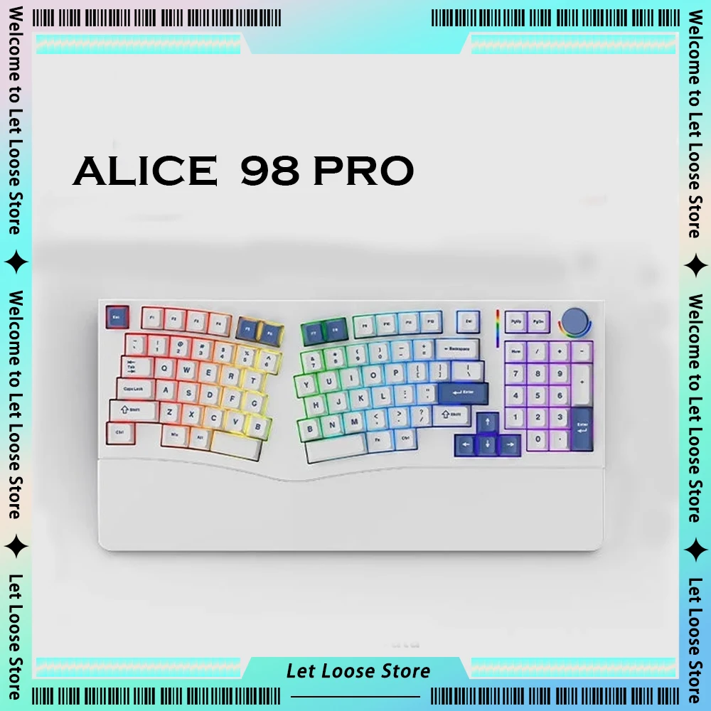 New FEKER Alice98 Pro Mechanical Keyboards RGB Backlight Ergonomics Hot-Swap Wireless Wired Three Mode Custom Gamer Keyboards