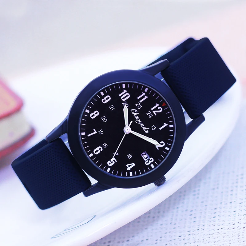 Fashion Boys Man Girls Women Date Multifunction 24hours Soft Silicone Strap High Quality Cool Waterproof Students Gifts Watches