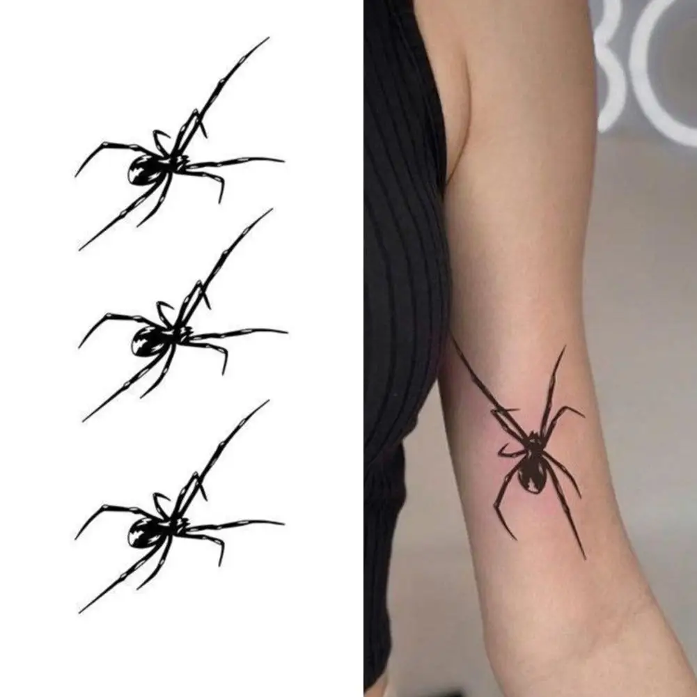 3D Spider Tattoo Waterproof Halloween Temporary Body Up Temporaire Make Sticker Scary Disposable Tatouage Art E3I4