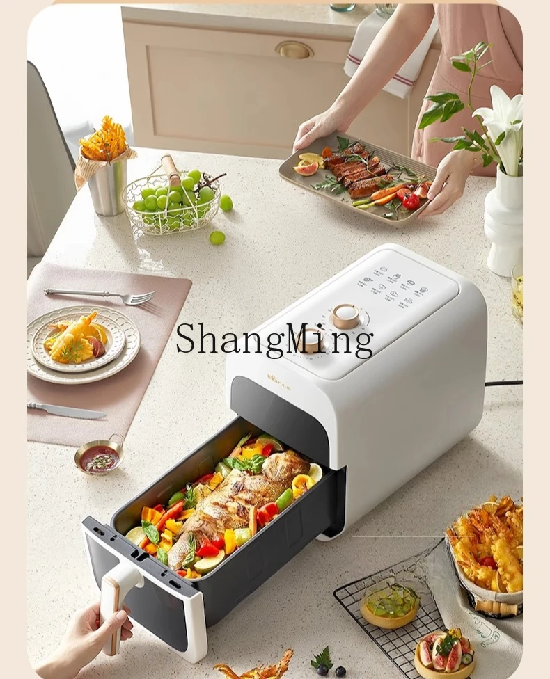 ZYY Бытовая электрическая духовка 6л Визуальная многофункциональная кухонная машина Кухонная машина Воздушная электрическая фритюрница