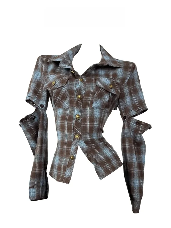 アメリカン スレ スパイシー ガール バル チェック柄 irt 夏デザイン スリムフィット 取り外し可能な Sve カバー トップ 若い女性向け 8-24