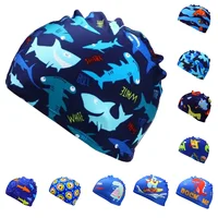 Gorros de natación para niños con estampado de dibujos animados, gorros de natación bonitos para niños y niñas, gorro de natación estampado Universal, accesorios para piscina