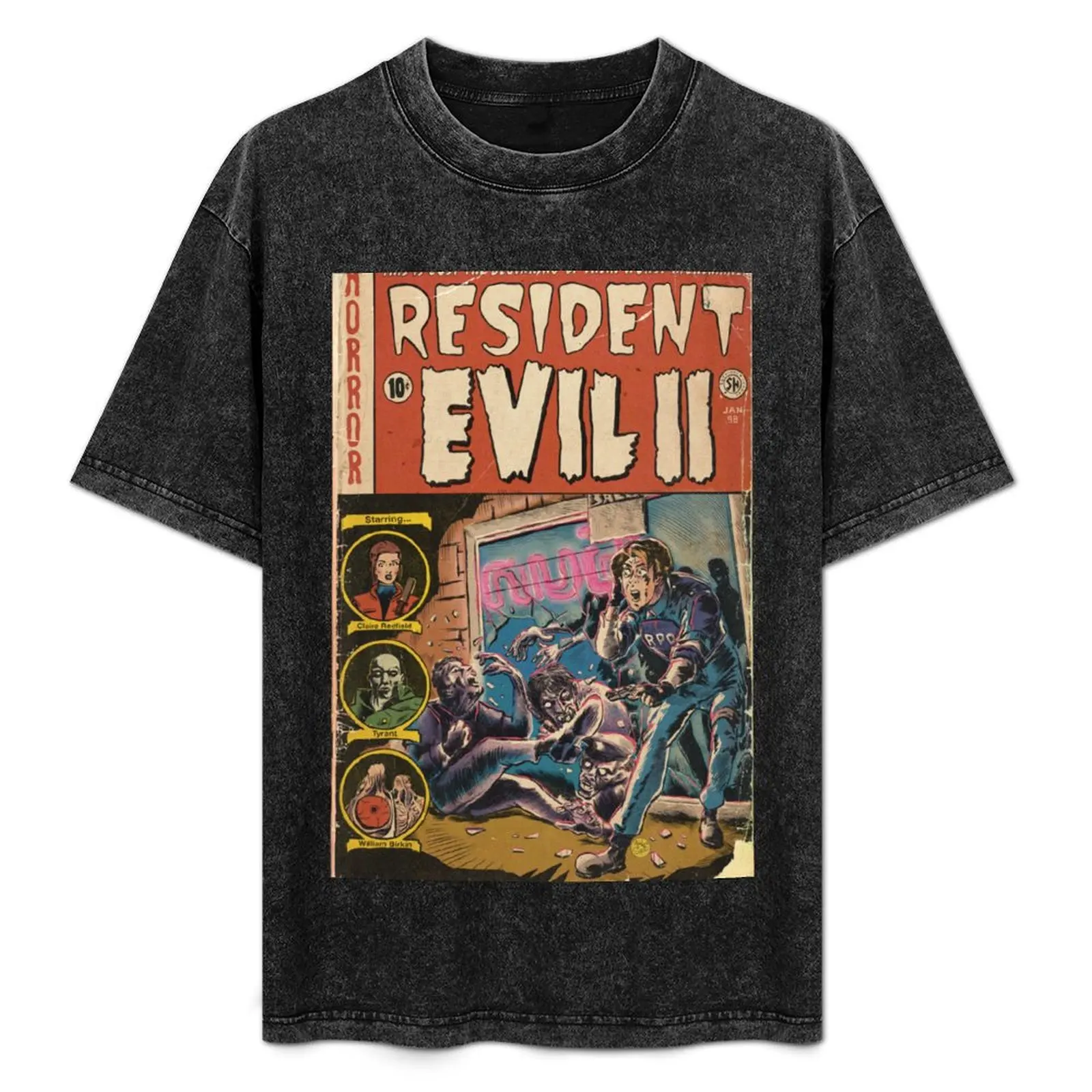 Resident Evil 2 fan art Comic book cover T-Shirt Blouse tshirts personalised Man t-shirt mens cotton t shirts