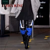 Kobiety Patchwork Thigh High Boots Pointy Toe Stiletto Heels Knight Boots Ladies Motorcycle Boot Runway Over the Knee High Boot 4
