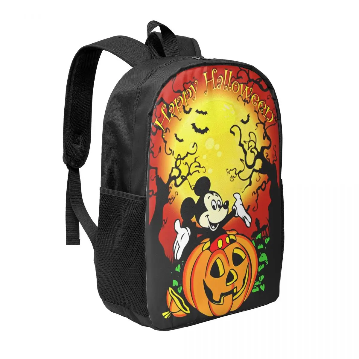 Custom Mickey Mouse Backpacks Women Men Basic Bookbag for College School Halloween Pumpkin Bags