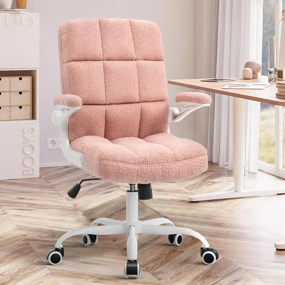 

Office Chair, with Flip-up Armrest, Rolling Desk Chairs with Wheels, Computer Chairs Adjustable Backward Tilt, Office Chair