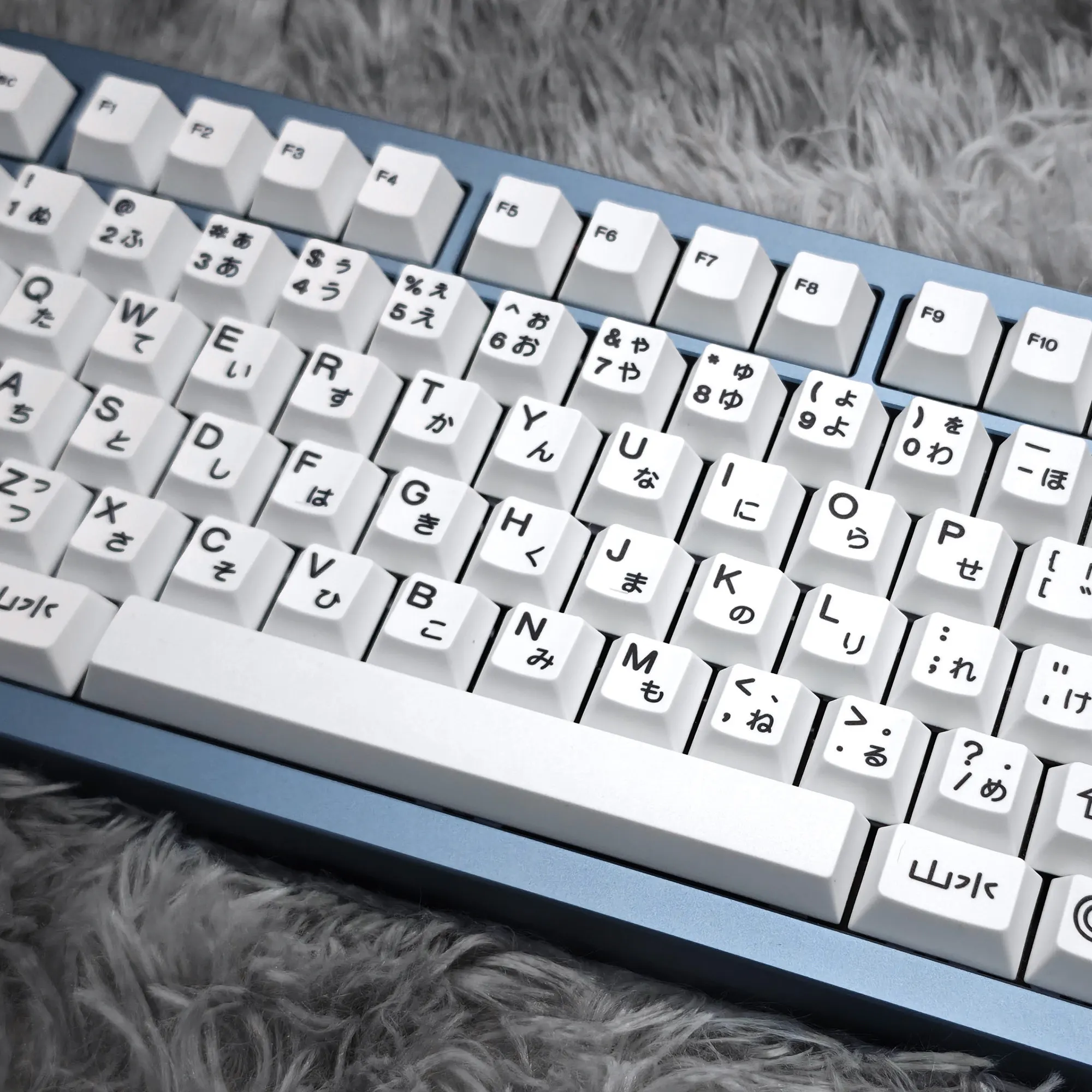 Landscape keycap white simple Japanese root 143 keys full set 1.7mm hot sublimation PBT