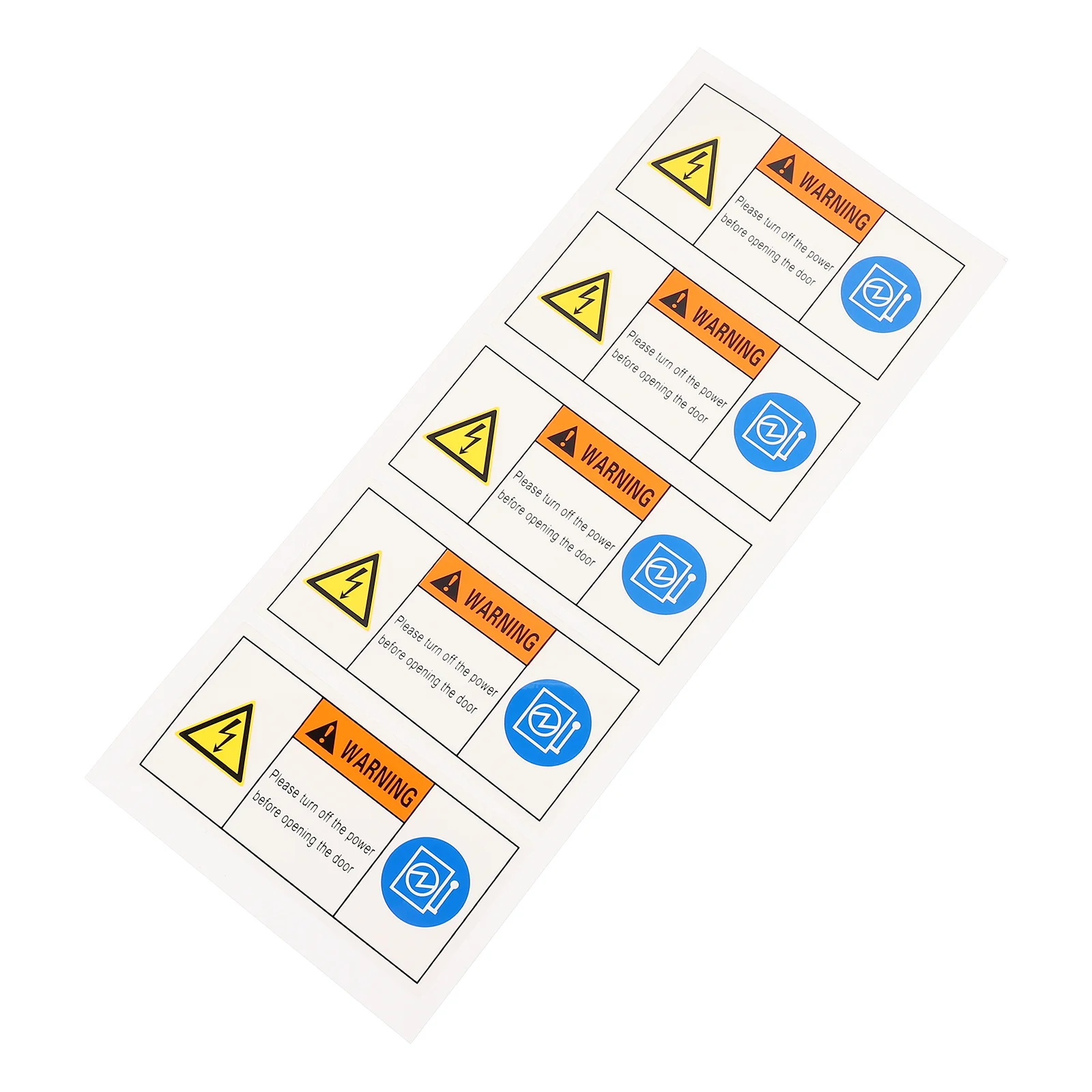5 Pcs Warning Sign Safety Sticker Machine Door Decals Equipment Security Caution Stickers Blue