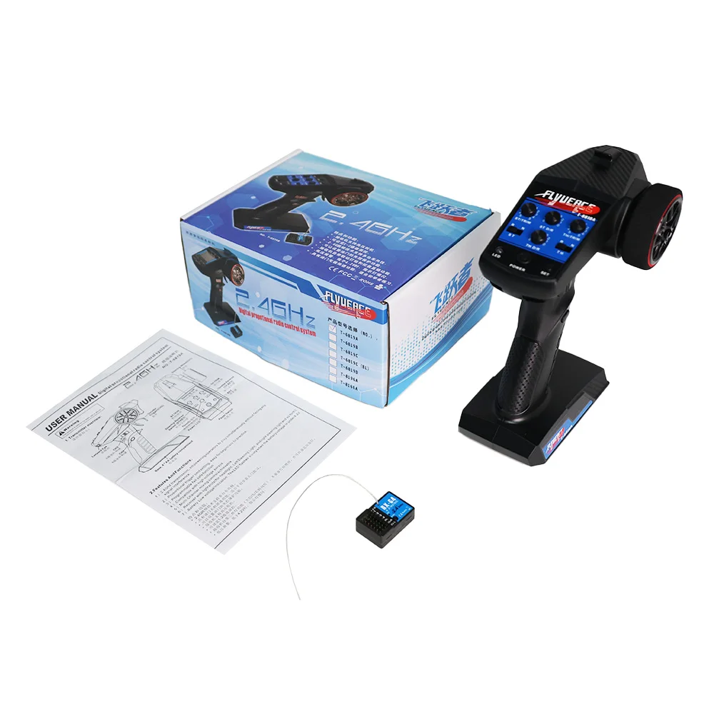 FLYUEACE T-6819A GFSK 2.4 جيجا هرتز 4 CH جهاز إرسال وتحكم عن بعد وجهاز استقبال RX-G4 مناسب لقارب سيارة R/C