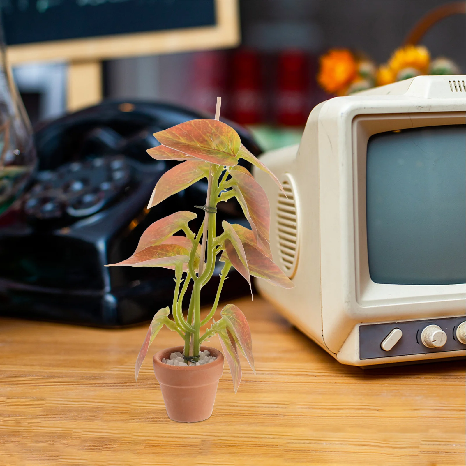 3 個ミニチュア鉢植えリアルな偽植物ドールハウスの装飾屋内庭園シミュレーション樹脂盆栽ファームアクセサリー