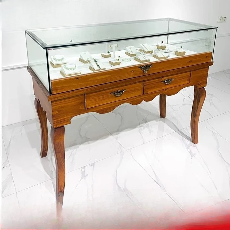 

Jewelry display cabinet, solid wood jade antique jewelry jade display cabinet