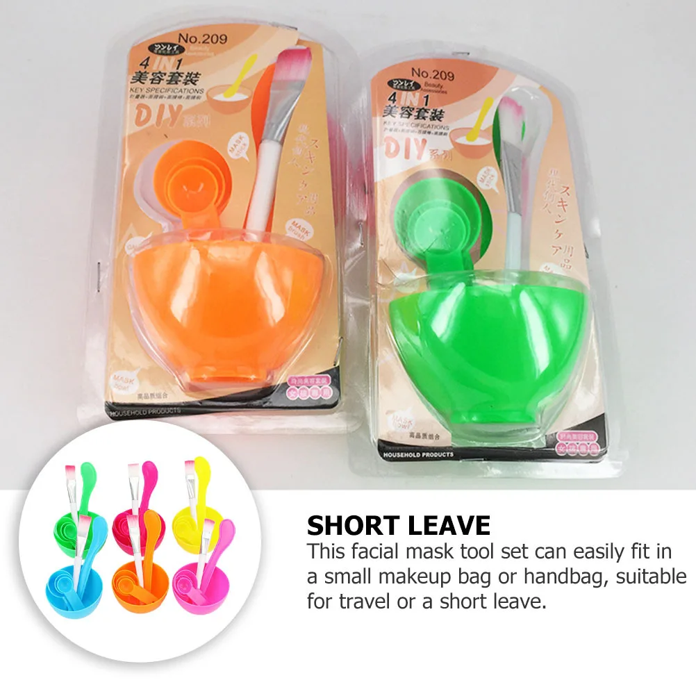 ชุดอุปกรณ์ทำมาส์กหน้า DIY 6 ชิ้น ชามผสมมาส์ก ทนทาน ทำความสะอาดง่าย เหมาะสำหรับการเดินทาง ดูแลความงามที่บ้าน ช้อนตวงพลาสติก