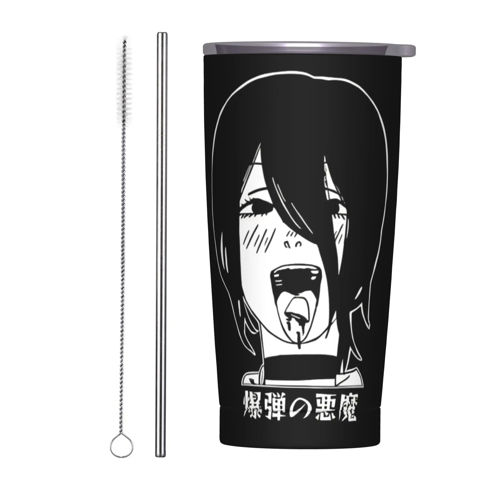 

Chainsaw Man Reze Tumbler Vacuum Insulated Anime Cartoon Thermal Cup Vacuum Flask Double Wall Mug Spill Proof, 20oz