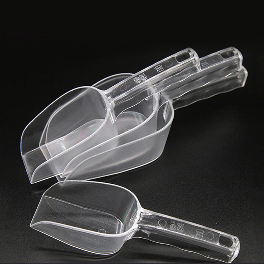 

4 Pcs Ice Scoop Transparent Plastic Food Shovel Multipurpose Kitchen Gadgets Rice Spoon Smooth Polished
