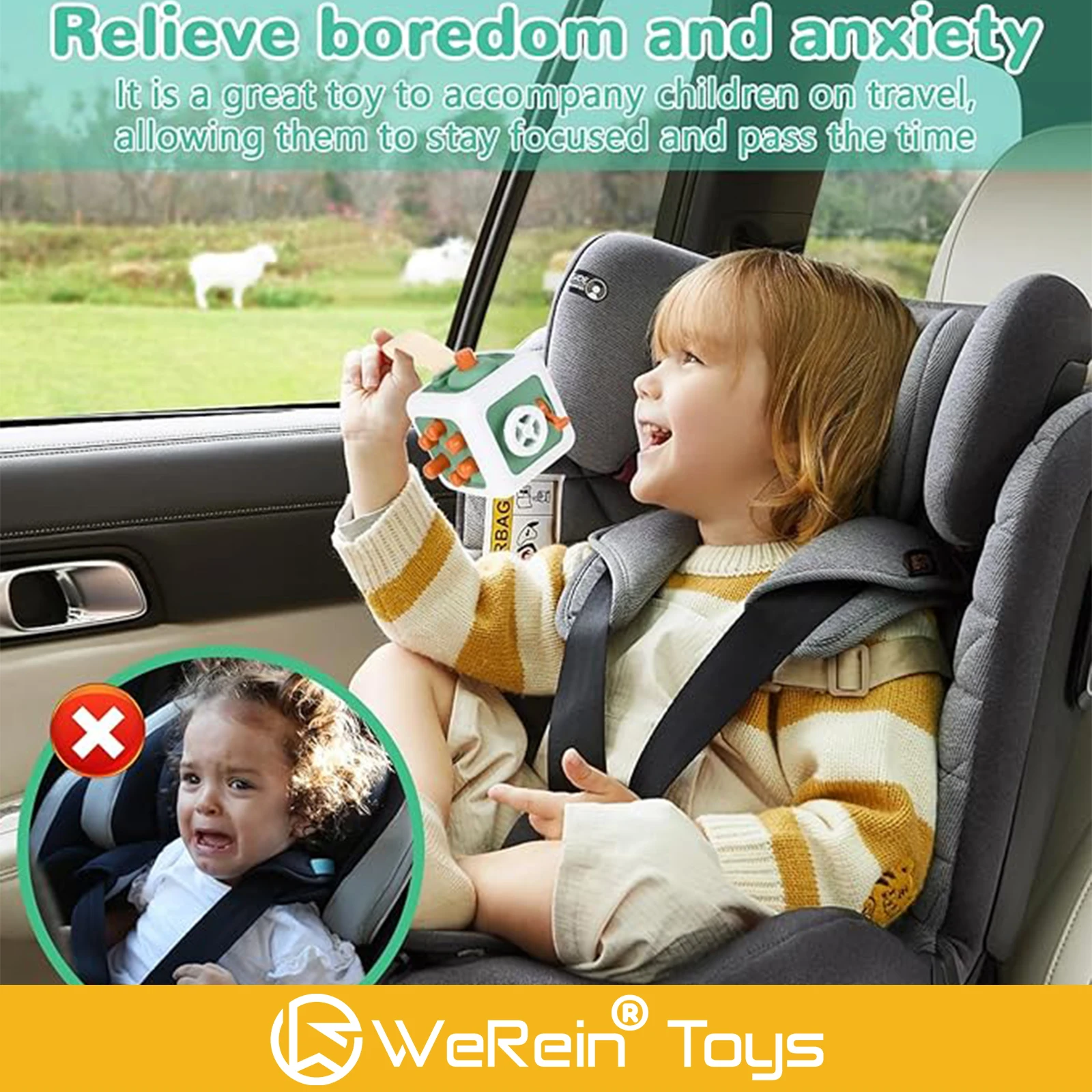 6-in-1 マルチカラー ビジーボール インタラクティブおもちゃ 手と目の協調と論理的思考 男の子/女の子の赤ちゃんへのクリスマスプレゼント